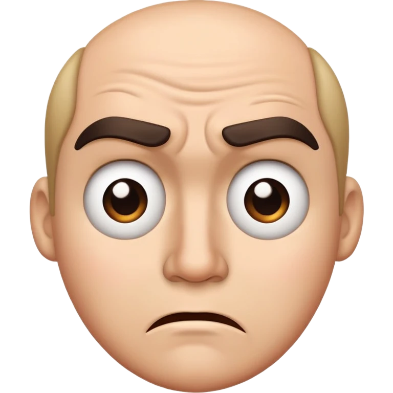 disapproving face with frown and raised eyebrow emoji