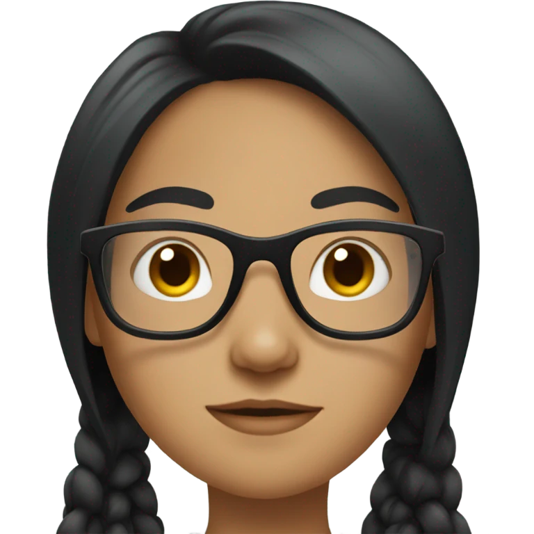 create girl with long black hair and glasse emoji