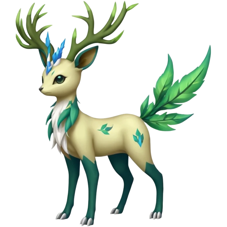 Xerneas-Leafeon-Amaura-Virizion-fusion (full body) emoji