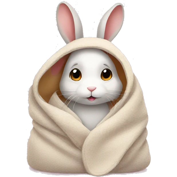 rabbit cozy in blanket emoji