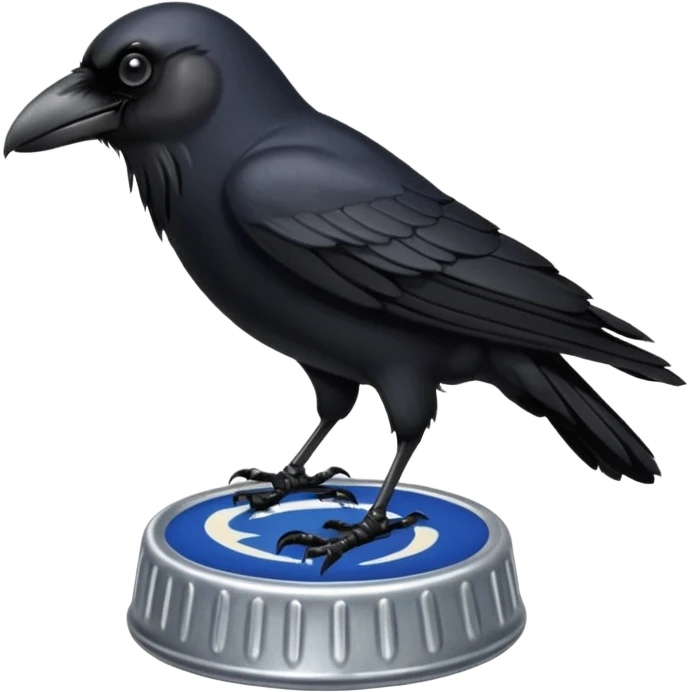 Crow on bottle cap, Street Wildlife. emoji