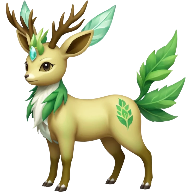 Sawsbuck-Leafeon-Amaura-Virizion-fusion (full body) emoji