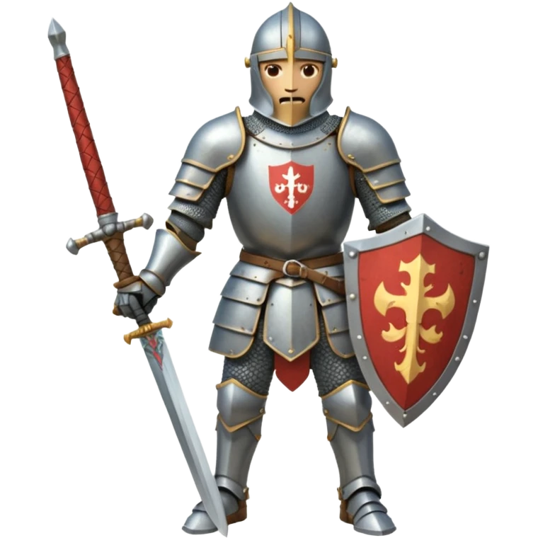 aggressive knight full body 'J' on chest emoji