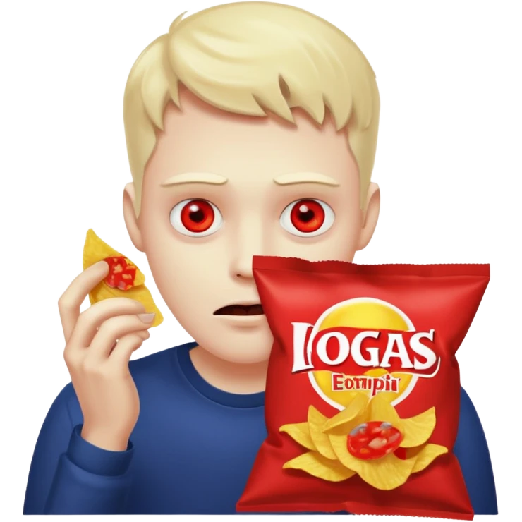 possessed guy eating a bag of chips emoji
