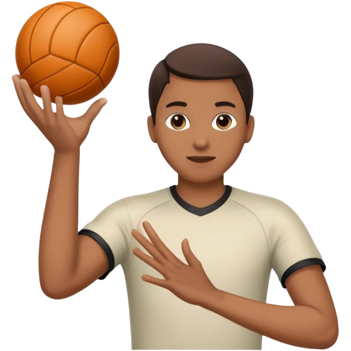 Person catching a ball hands moving backwards  emoji