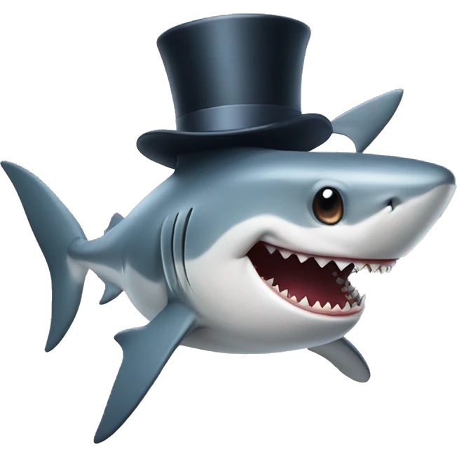 Shark with a top hat emoji