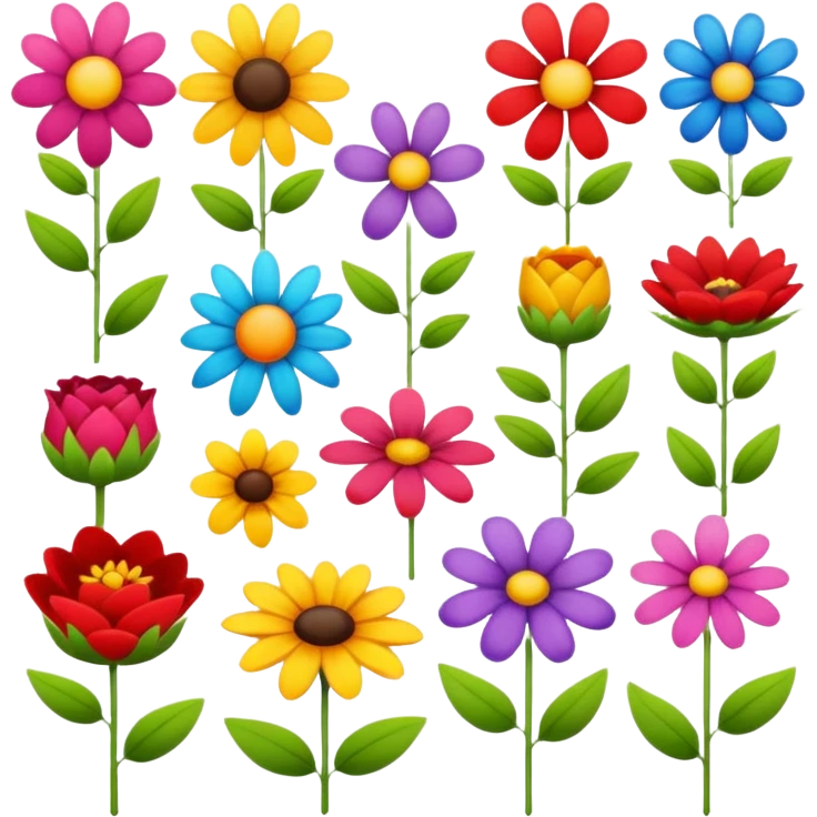Various types of flowers emoji