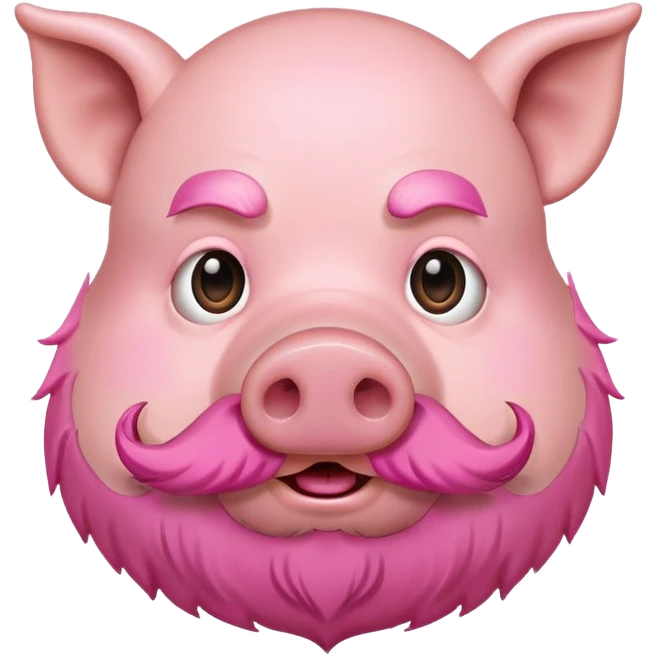 有着落腮胡的猪 emoji
