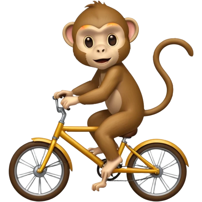 monkey pretending to ride bike but bike emoji