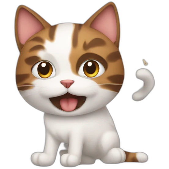 Cat hit a dog emoji