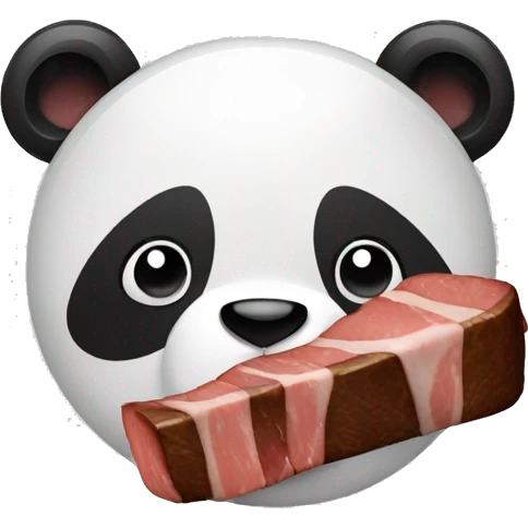 Panda eating steak emoji