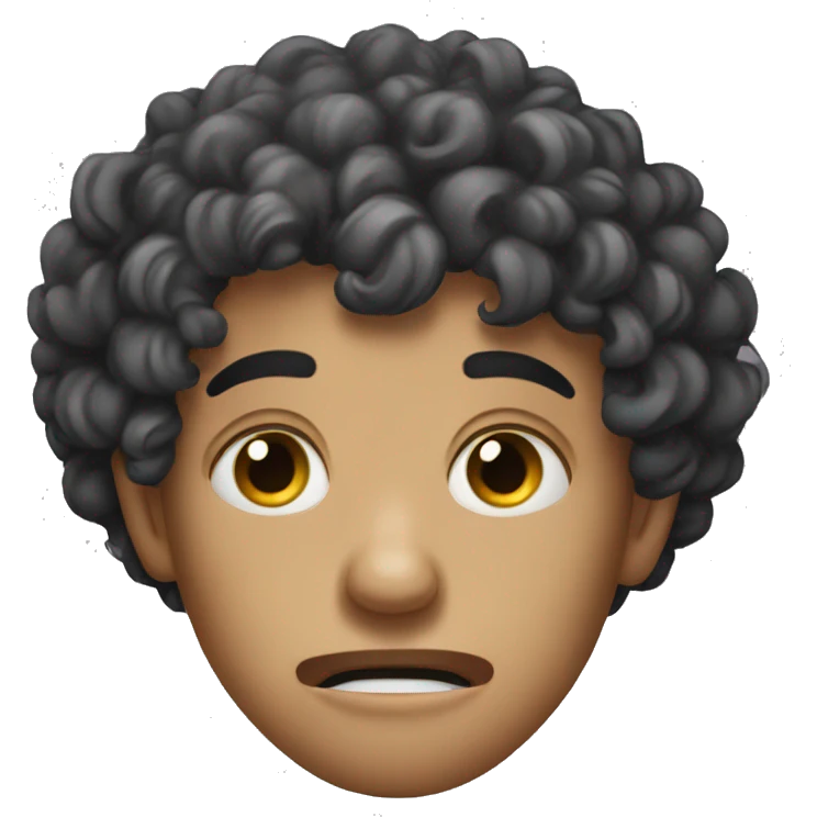 Disgusted curly head boy  emoji