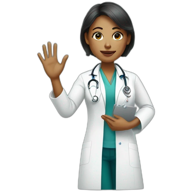 Tipping hand woman doctor emoji
