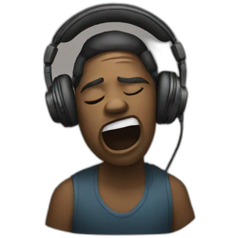 shit listening to music emoji