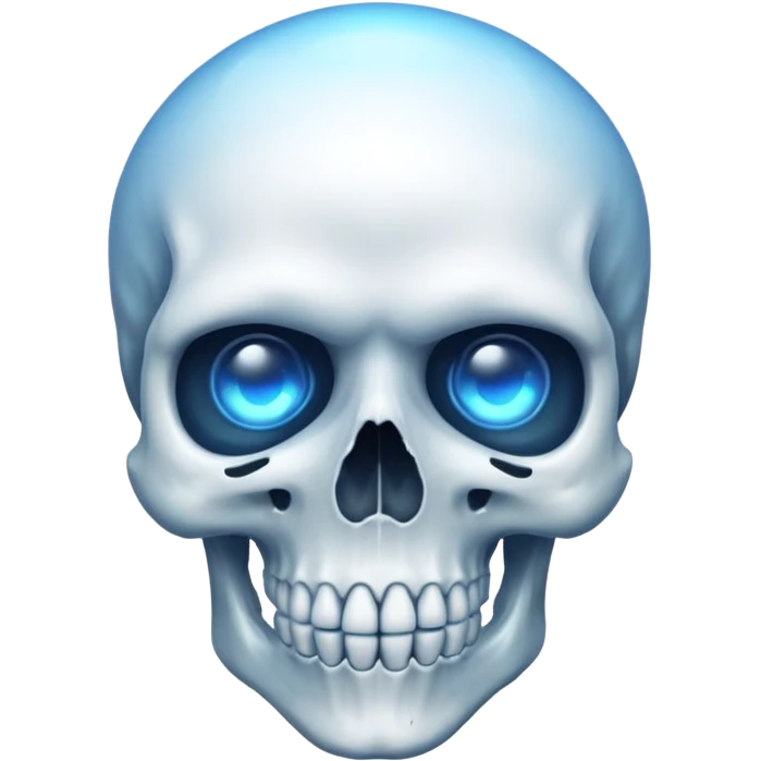 Skull with aura and Blue eyes emoji