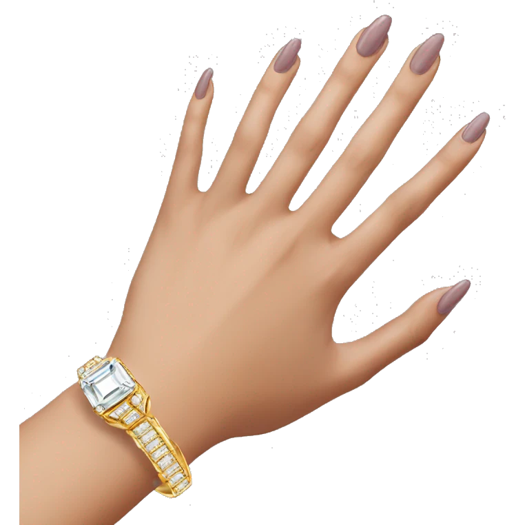 woman's hand with a super expensive ring emoji
