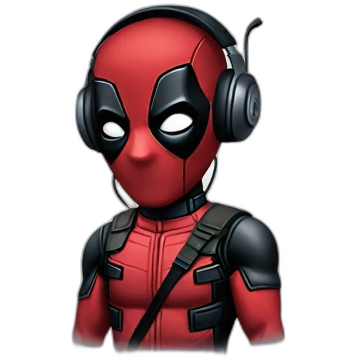 Deadpool-listening to music with headphones emoji