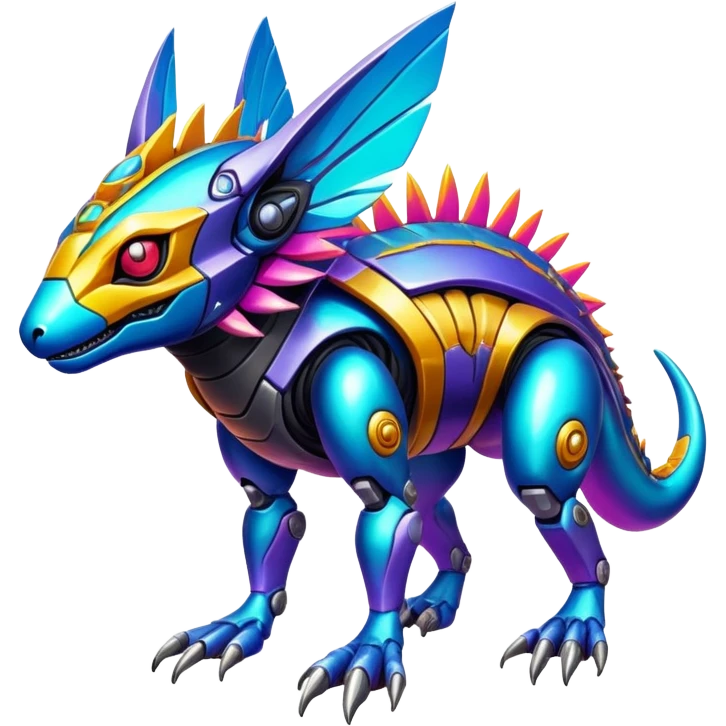  exotic tropical cyber-Protogen-Fakémon-Vernid-creature (full body) emoji