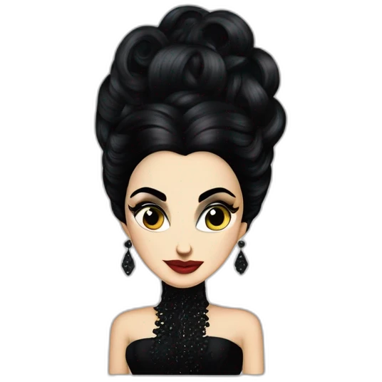 diamanda callas gothique jeune adulte avec une robe noire emoji
