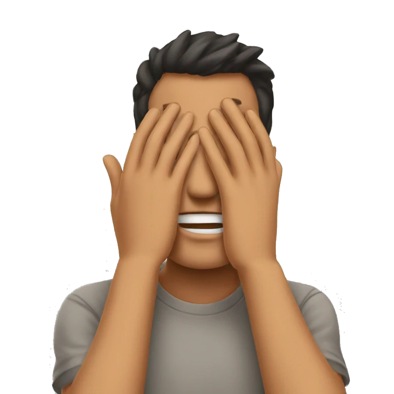 covers his face with his hands but peeks through his fingers emoji