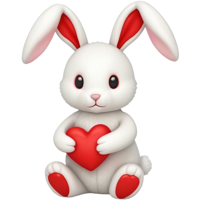 jellycat white bunny holding a red heart jellycat stuffed animal plush emoji