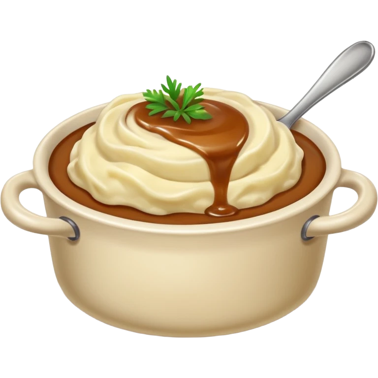 Mashed potatoes with gravy  emoji