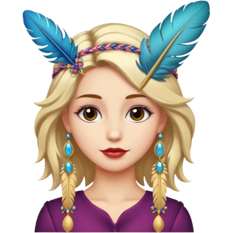 woman with feather hair accessory emoji