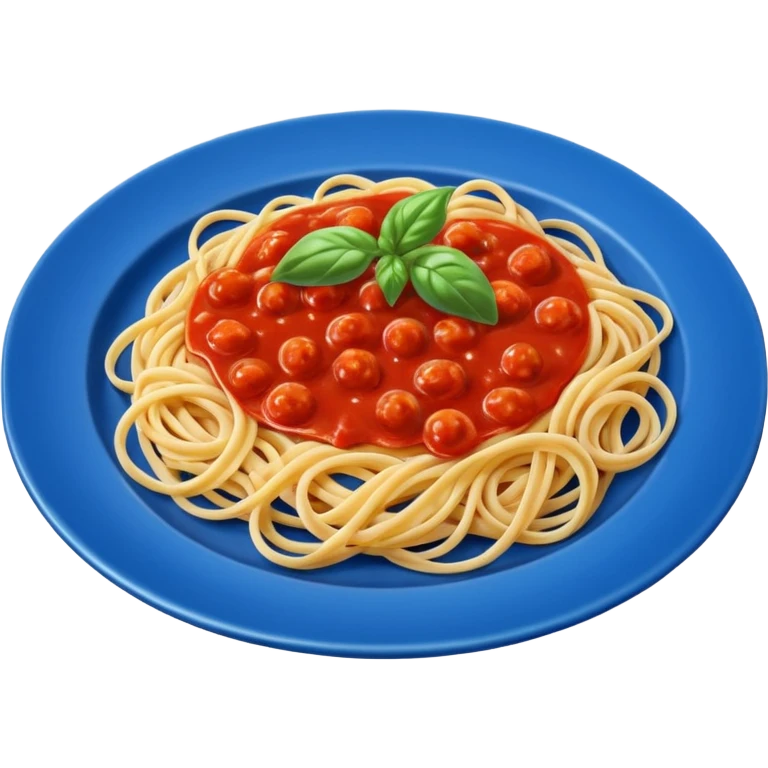 Blue plate with food emoji