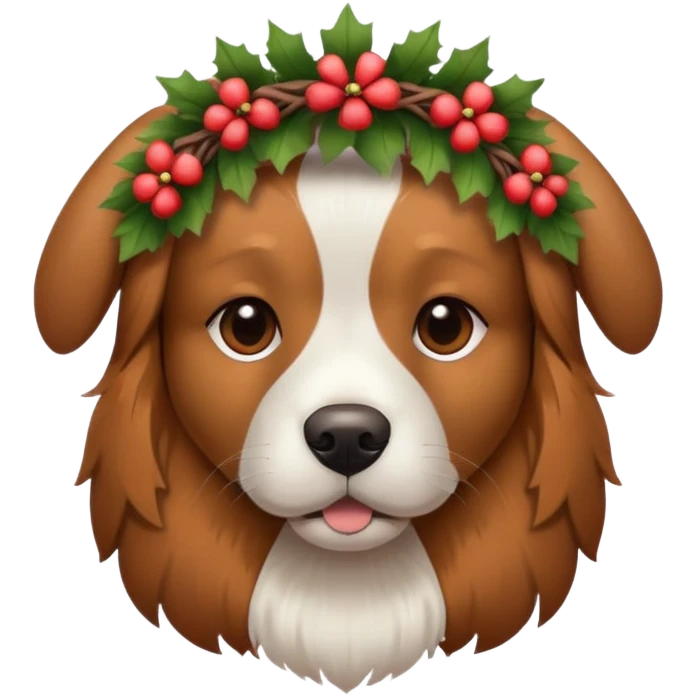 A dog with a wreath on its head emoji