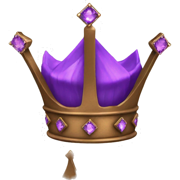Bronze Crown with some purple diamonds emoji