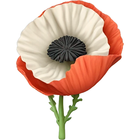 Poppy flower with brain  emoji