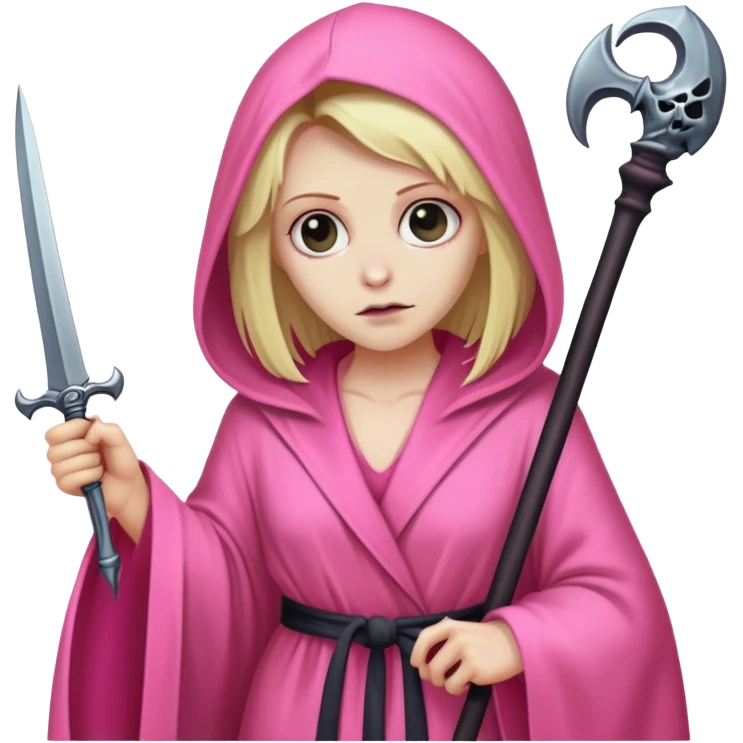 blonde grim reaper pink robe emoji