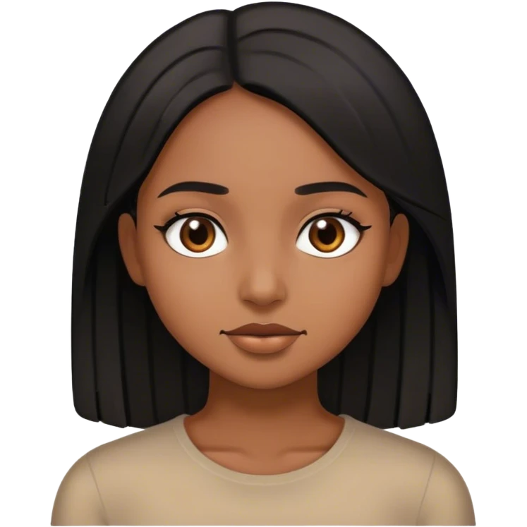 Brown girl with black straight hair emoji