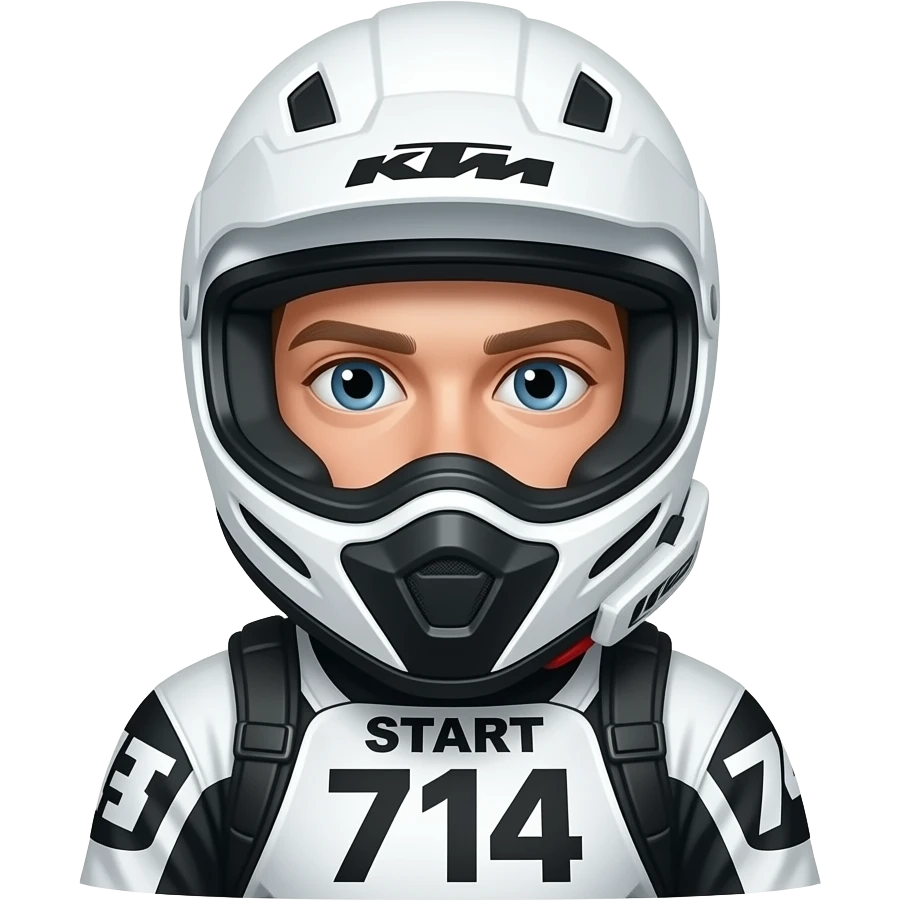 Motocross Startnummer 714 Maik weißer Helm KTM emoji