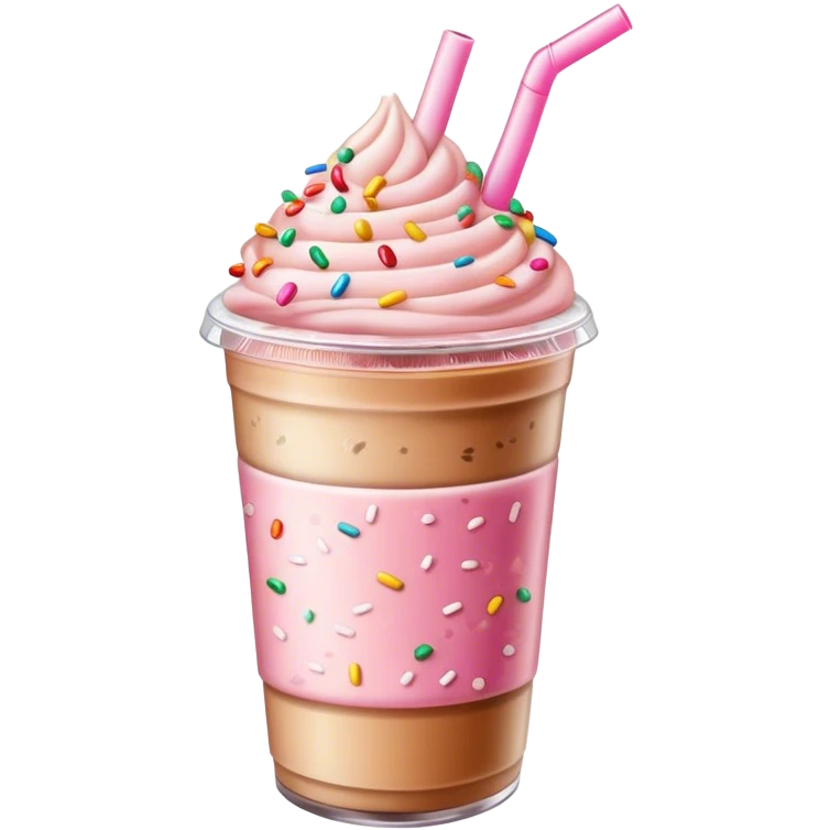 Light pink blended iced coffee add sprinkles emoji