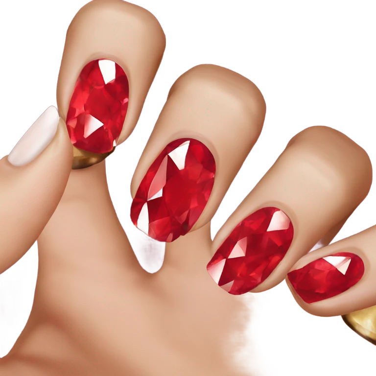 red diamond nails emoji