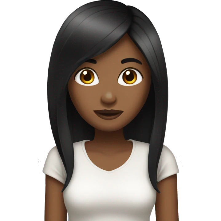 Black straight hair girl emoji