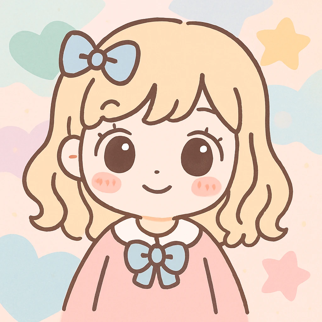 Add a soft pastel background to the cute kawaii girl emoji, keeping the style consistent with the original kawaii emoji style. emoji