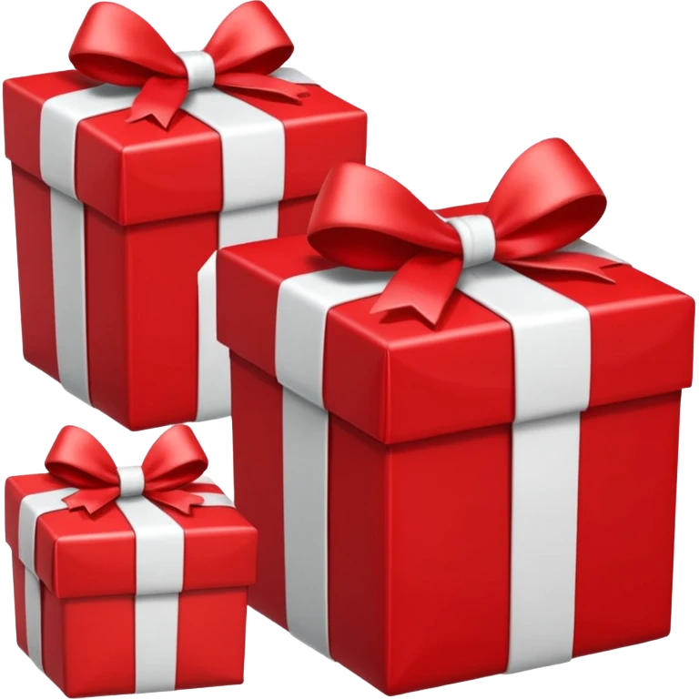 red gift boxes with white bows emoji