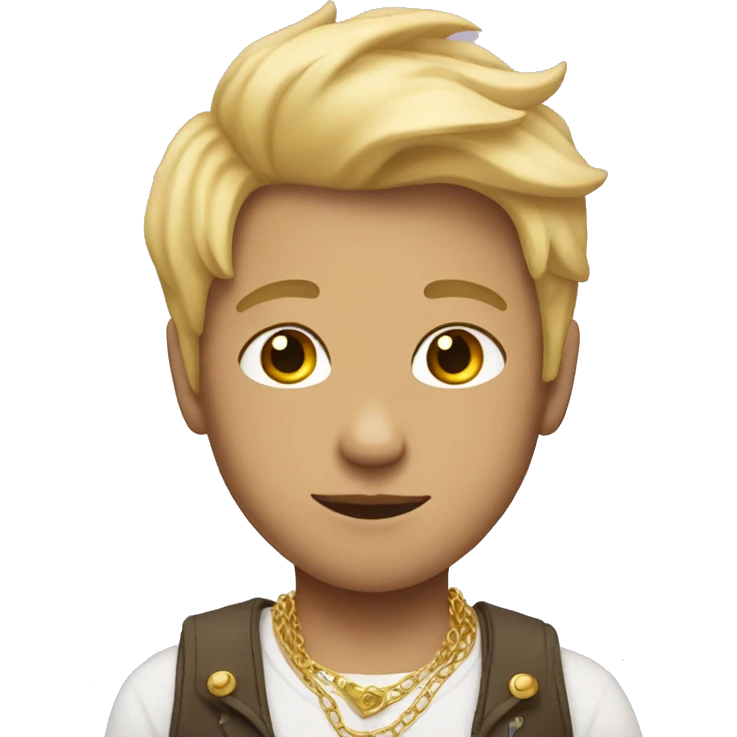 dreamy boy with necklace and blonde hair emoji