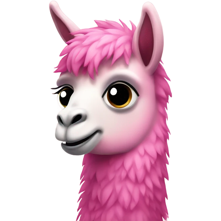 Super cute pink llama emoji