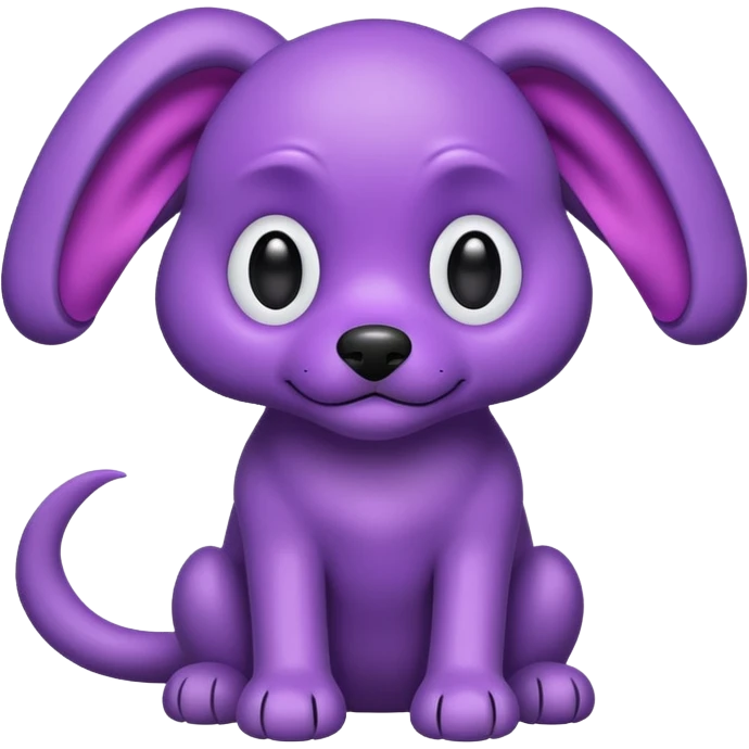 alien dog purple, folded ear emoji