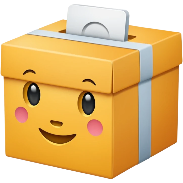 ein karton aus dem binden rausschauen mit der beschriftung "musterset" emoji