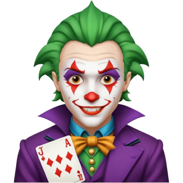 crazy colorful human jolly joker from poker, medieval, vintage emoji
