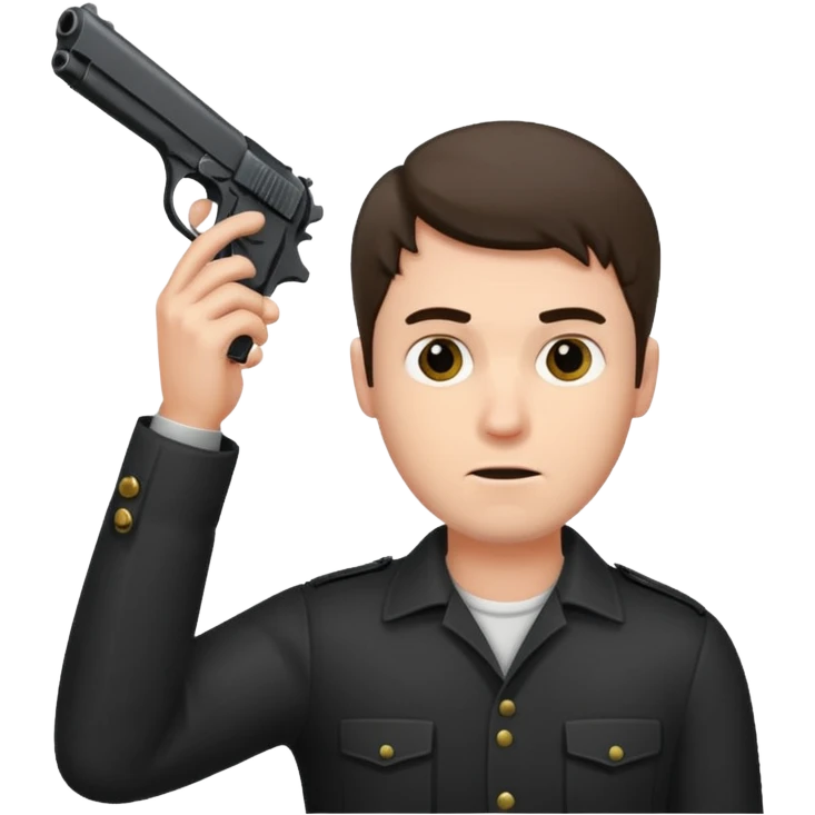 Mann hält sich eine Pistole an den Kopf  emoji