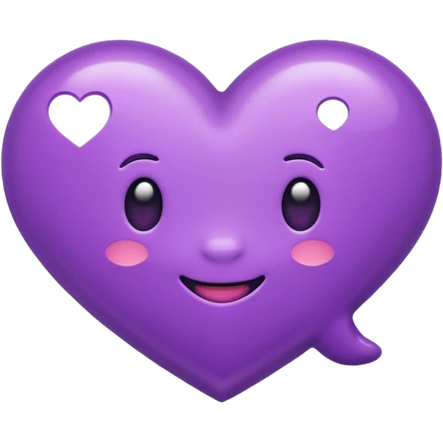 chat bubble emoji with a purple heart inside of it emoji