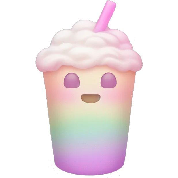 Pastel gradient hue boba emoji