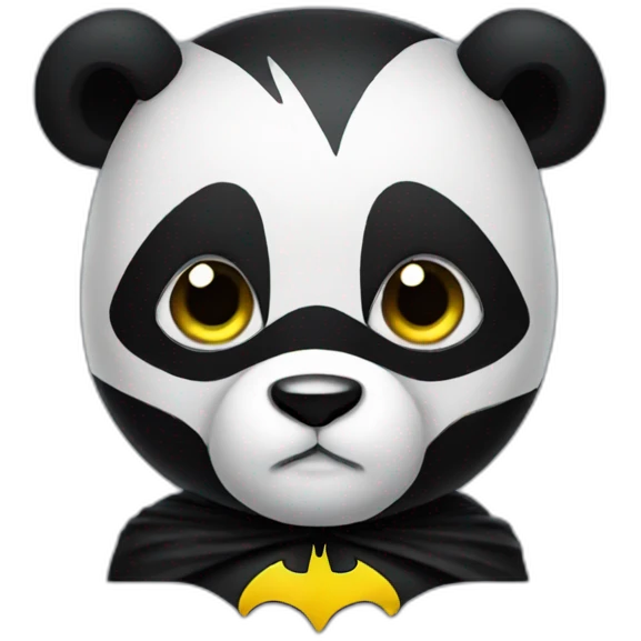 panda dressed as batman emoji