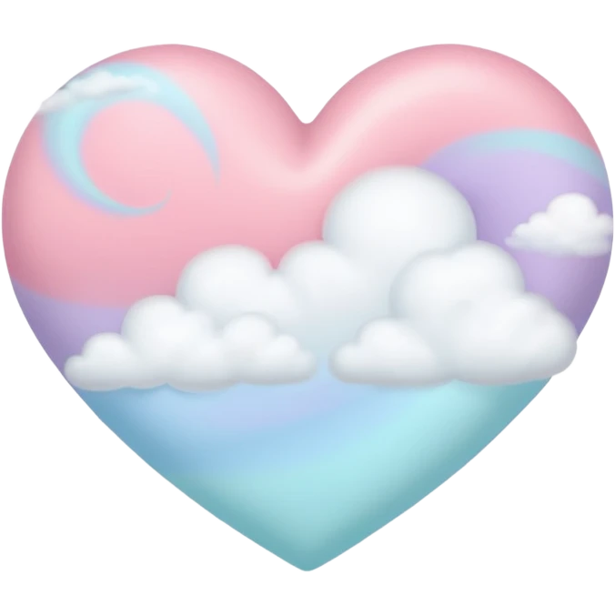 pastel heart with a gentle cloud swirl emoji