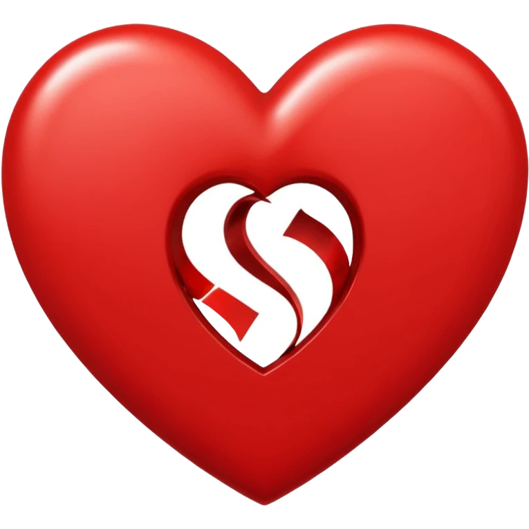 Love heart in red color and center s letter only emoji